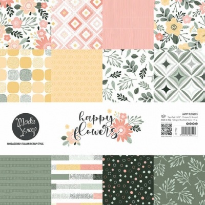 Bloco 12 Papéis | Happy Flowers