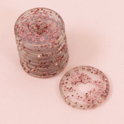 Anilhas Disco Glitter Rosa | M | Encadernação