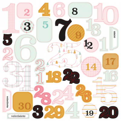 Chipboard | Números | Mujercitas