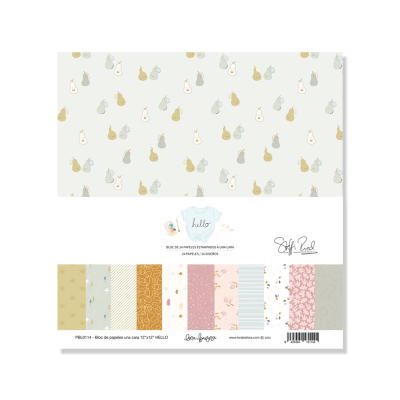 Bloco 24 Papéis | 12x12 | Hello | Lora Bailora