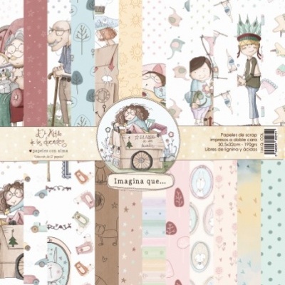 Bloco 12 Papéis | 12x12 | Imagina que ... | El Altillo de los Duendes