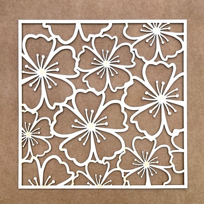 Chipboard | Fundo Flor Amêndoa