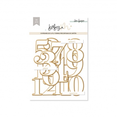 Die Cuts Chipboard | Números | Baby M | Lora Bailora