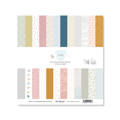 Bloco 12 Papéis | 12x12 | Hello | Lora Bailora