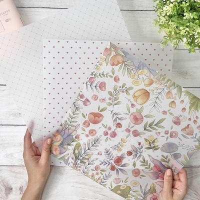 Kit Papel Vegetal | 12x12 | Chibi Abecedário | Paraes