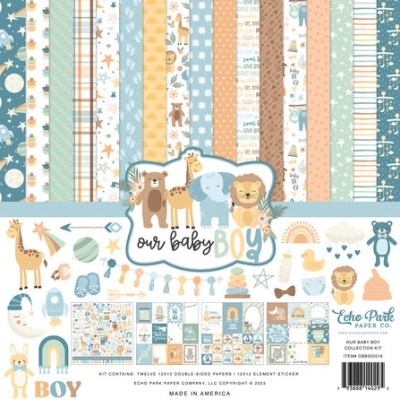 Bloco 12 Papéis | 12x12 | Our Baby | Boy | Echo Park