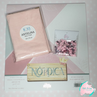 KIT BLOCO NÓRDICA 3 + ANTELINA ROSA CREPE | OFERTA LANTEJOULAS