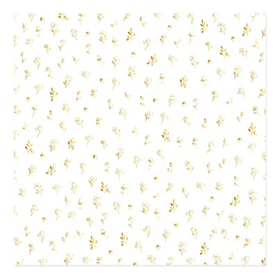 Papel Vegetal | Flores Foil Dourado | Pétalos