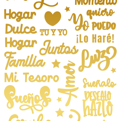 Autocolantes Foam Frases | Gold | Mi Hogar