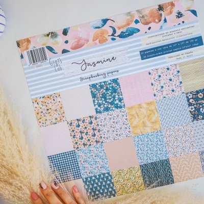 Bloco 24 Papéis 12x12 | Jasmine | Gigi´s Lab