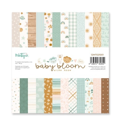 Bloco 24 Papéis | 12x12 | Baby Bloom | Mintopía