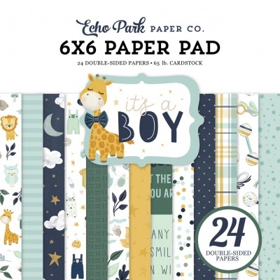 Bloco 24 Papéis | 6x6 | It's a Boy | Echo Park