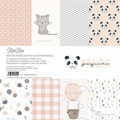 Bloco 36 Papéis | Pequeno Panda | Rosa