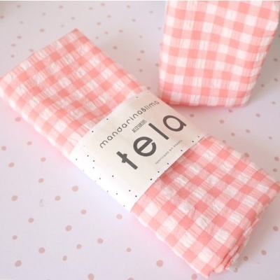 Tela Algodão Vichy | Rosa Coral | Alegría