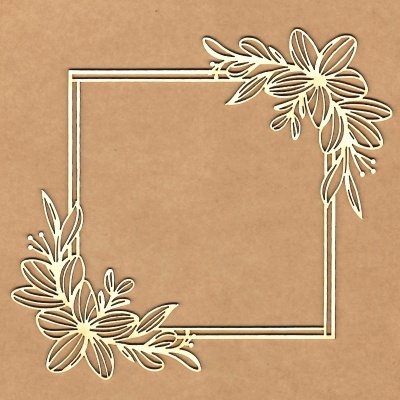 Chipboard | Moldura Quadrada Florida | Kora Projects