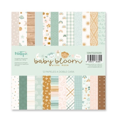Bloco 12 Papéis | Dupla Face | 12x12 | Baby Bloom | Mintopía