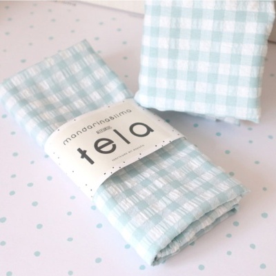 Tela Algodão Vichy | Água Marinha | Alegría