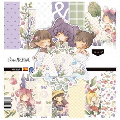 Bloco 14 Papéis | 12x12 | Chibi Abecedário | Paraes