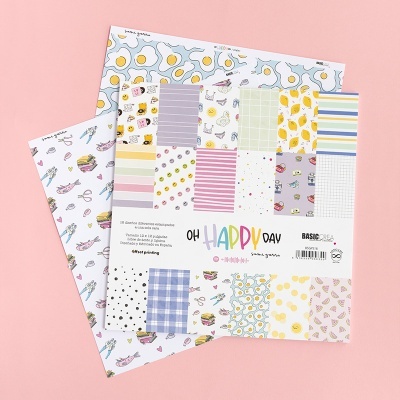 Bloco 18 Papéis | 12x12 | Oh Happy Day | Sami Garra