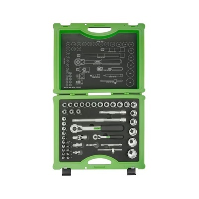 Conjunto de Chaves de Caixa RECA 1/2" & 1/4", 45 Peças