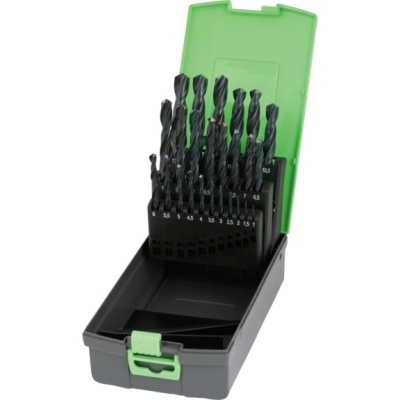 Broca helicoidal DIN 338 HSS laminada - Broca de montagem em cassete de plástico