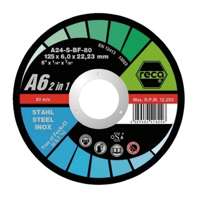 Disco de desbaste A6 e A8 2 em 1 para aço e aço inoxidável