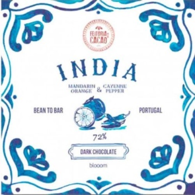 Feitoria do Cacau Chocolate Negro Índia 72% + Tangerina & Pimenta Cayenne
