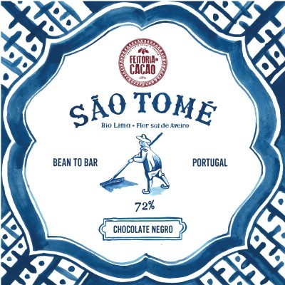 Feitoria do Cacau Chocolate Negro São Tomé 72% + Flor de Sal Aveiro