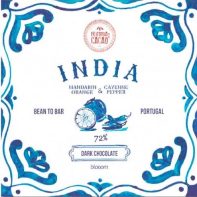 Feitoria do Cacau Chocolate Negro Índia 72% + Tangerina & Pimenta Cayenne