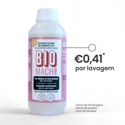 BIOMACH SUPER SPRING - Detergente de Roupa Enzimático 2 em 1 1L - Inokem