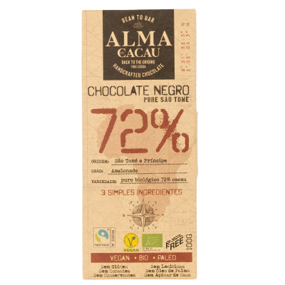 Tablete de Chocolate Negro 72% BIO 100g - Alma de Cacau