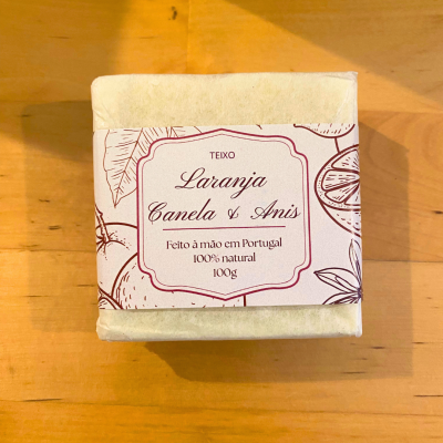 Sabonete Artesanal Laranja, Canela e Anis 100g - Teixo