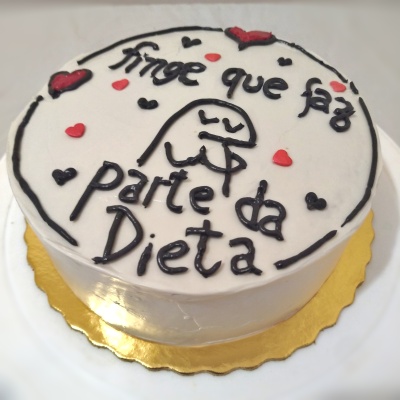 Bolo Finge que faz parte da dieta