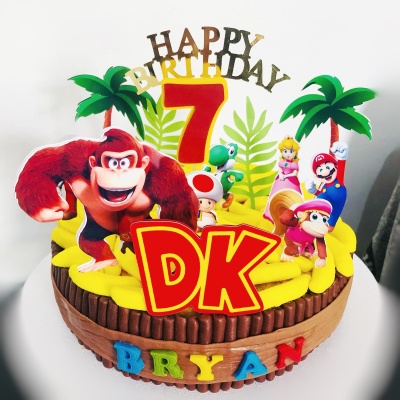 Bolo Donkey Kong Sem Glúten e Sem Lactose