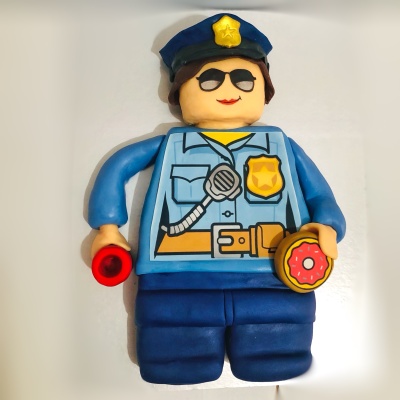 Bolo Lego Policial Mulher