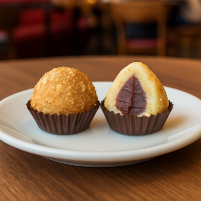 Brigadeiro de Paçoca com Chocolate ao meio