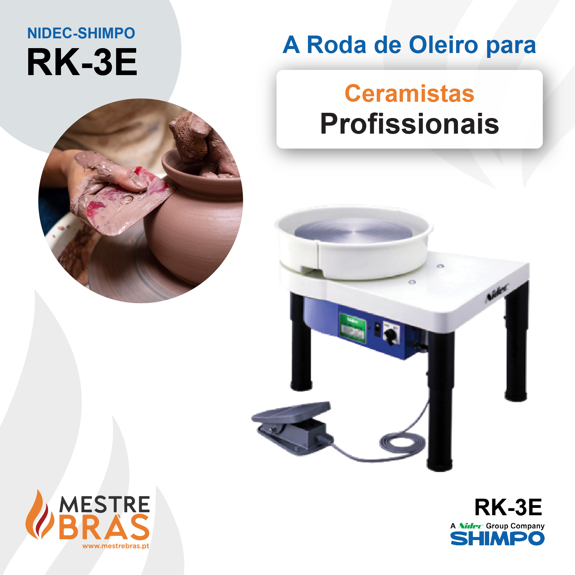 NIDEC-SHIMPO RK-3E – A Roda de Oleiro para Ceramistas Profissionais NIDEC-SHIMPO RK-3E – A Roda de Oleiro para Ceramistas Profissionais