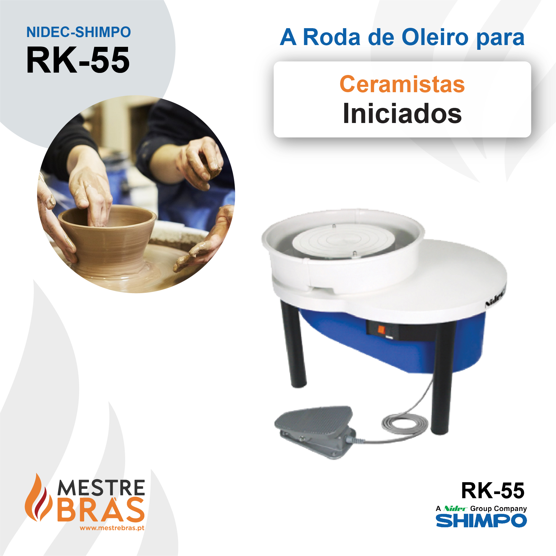 NIDEC-SHIMPO RK-55 – A Roda de Oleiro para Ceramistas Iniciados