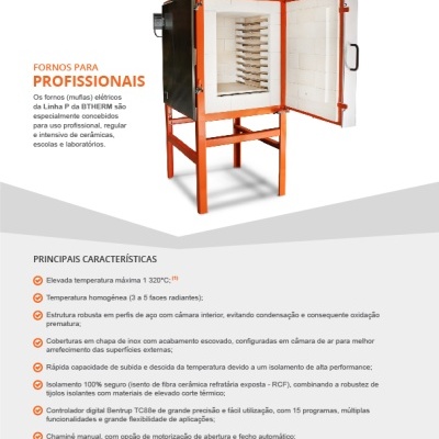 Forno / Mufla Profissional BTHERM P 220 1320°C 220L Forno / Mufla Profissional BTHERM P 220 1320°C 220L