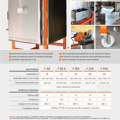 Forno / Mufla Profissional BTHERM P 220 1320°C 220L Forno / Mufla Profissional BTHERM P 220 1320°C 220L