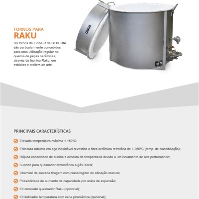 Forno Raku BTHERM R 80 1100°C 80L Forno Raku BTHERM R 80 1100°C 80L