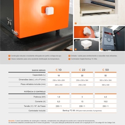 Forno / Mufla Estúdio BTHERM C 10 1220°C 10L Forno / Mufla Estúdio BTHERM C 10 1220°C 10L
