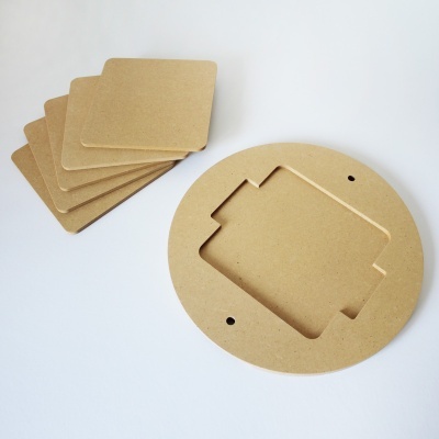 Kit de 5 bases amovíveis quadradas 178mm para prato de madeira para roda de Oleiro