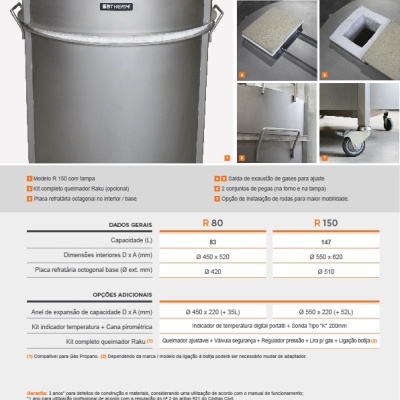 Forno Raku BTHERM R 80 1100°C 80L Forno Raku BTHERM R 80 1100°C 80L