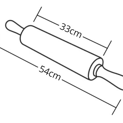 Rolo de madeira liso diâmetro ø7cm x 33cm