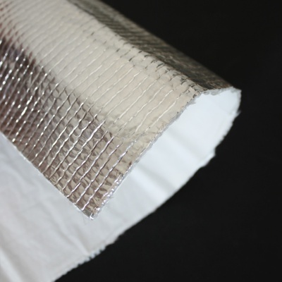 Tecido Fibra Vidro 550°C ADESIVO com 1 face alumínio