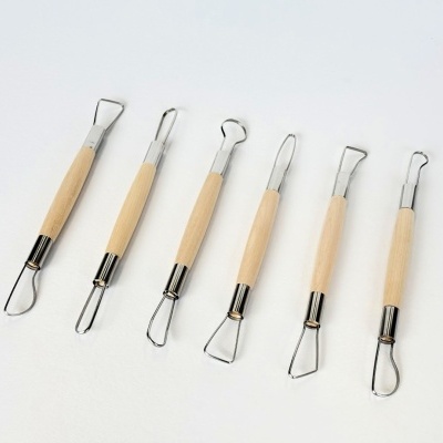 Conjunto de Ferramentas para Olaria: 6 teques duplos de arame