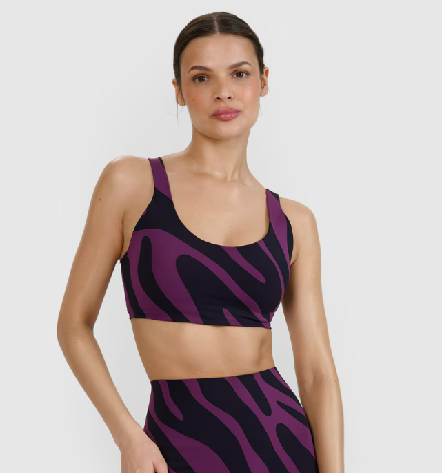 Sutiã de ioga feminino com suporte médio - roxo Sutiã de ioga feminino com suporte médio - roxo