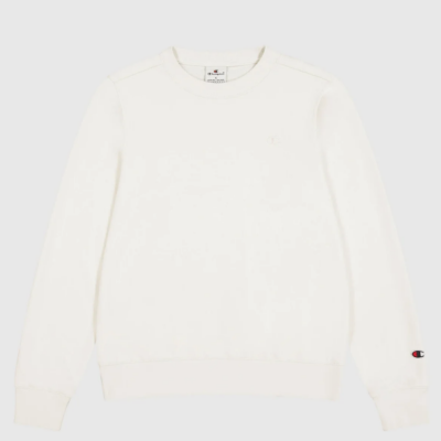 Sweat de gola redonda feminino Logo pequeno Creme Champion