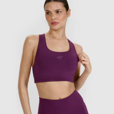 Sutiã de treino feminino com suporte baixo - Beringela Sutiã de treino feminino com suporte baixo - Beringela